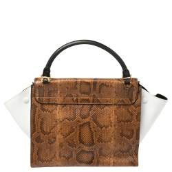Pre Owned Celine Multicolor Python and Leather Medium Trapeze Bag