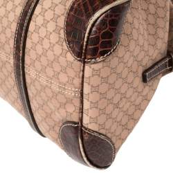 Pre Owned Celine Pink/Brown Macadam Canvas and Leather Satchel