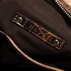 Pre Owned Celine Pink/Brown Macadam Canvas and Leather Satchel