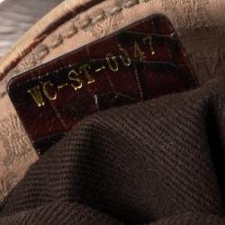 Pre Owned Celine Pink/Brown Macadam Canvas and Leather Satchel