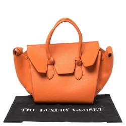 مملوكة مسبقًا حقيبة يد سيلين صغيرة رباط جلد برتقالي محروق