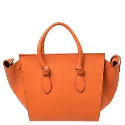 مملوكة مسبقًا حقيبة يد سيلين صغيرة رباط جلد برتقالي محروق