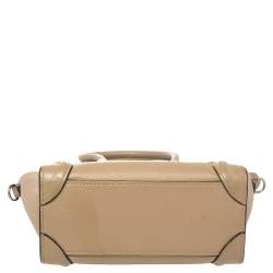 Pre Owned حقيبة يد سيلين لاغيدج نانو جلد بيج