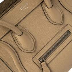 Pre Owned حقيبة يد سيلين لاغيدج نانو جلد بيج