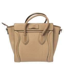 Pre Owned حقيبة يد سيلين لاغيدج نانو جلد بيج