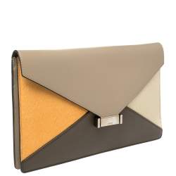 Pre Owned Celine Multicolor Calfhair and Leather Diamond Clutch
