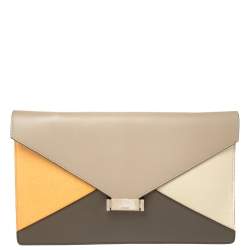 Pre Owned Celine Multicolor Calfhair and Leather Diamond Clutch