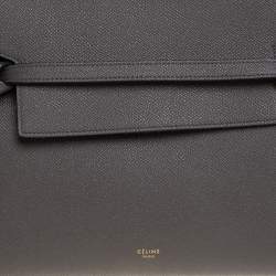 Pre Owned Celine Grey Leather Mini Belt Top Handle Bag
