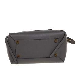 Pre Owned Celine Grey Leather Mini Belt Top Handle Bag