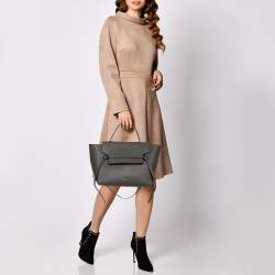Pre Owned Celine Grey Leather Mini Belt Top Handle Bag