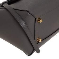 Pre Owned Celine Grey Leather Mini Belt Top Handle Bag