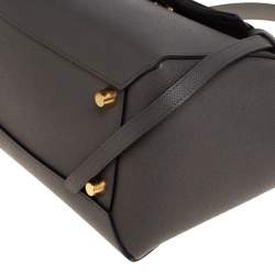 Pre Owned Celine Grey Leather Mini Belt Top Handle Bag