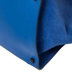 Pre Owned Celine Blue Suede Medium Phantom Luggage Tote