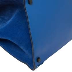 Pre Owned Celine Blue Suede Medium Phantom Luggage Tote