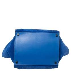 Pre Owned Celine Blue Suede Medium Phantom Luggage Tote
