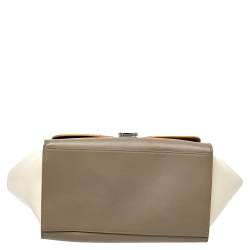مملوكة مسبقًا Celine Tri Color Leather and Python Medium Trapeze Top Handle Bag