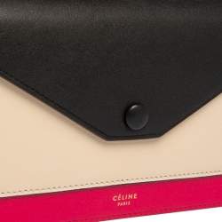 Pre Owned Celine Tri Color Leather Envelope Clutch