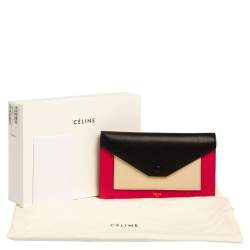 Pre Owned Celine Tri Color Leather Envelope Clutch