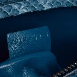 Pre Owned Celine Blue Python Medium Phantom Luggage Tote