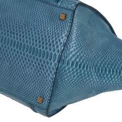 Pre Owned Celine Blue Python Medium Phantom Luggage Tote