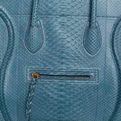 Pre Owned Celine Blue Python Medium Phantom Luggage Tote