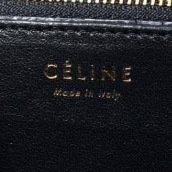 Pre Owned Celine Navy Blue Python Medium Classic Box Shoulder Bag