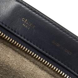 Pre Owned Celine Tri Color Leather and Canvas Medium Trapeze Bag