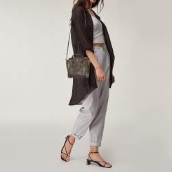 Pre Owned Celine Olive Green Leather Nano Luggage Tote