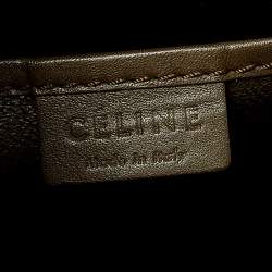 Pre Owned Celine Olive Green Leather Nano Luggage Tote