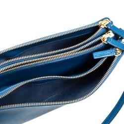 Pre Owned Céline Blue Leather Large Trio Crossbody Bag