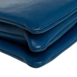 Pre Owned Céline Blue Leather Large Trio Crossbody Bag