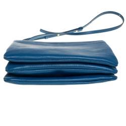 Pre Owned Céline Blue Leather Large Trio Crossbody Bag