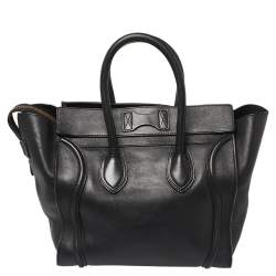 Pre Owned Celine Black Leather Mini Luggage Tote