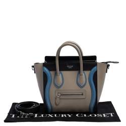 Pre Owned حقيبة يد لاغيدج سيلين نانو جلد ثلاثية اللون