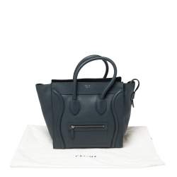 Pre Owned Céline Blue Leather Mini Luggage Tote
