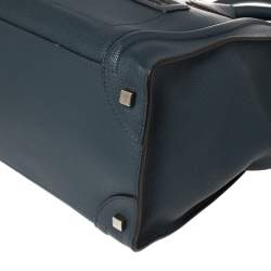 Pre Owned Céline Blue Leather Mini Luggage Tote