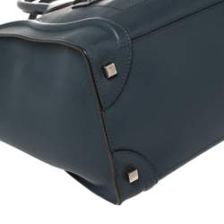 Pre Owned Céline Blue Leather Mini Luggage Tote