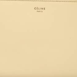 Pre Owned Celine Cream Patent Leather Zip Around Wallet
