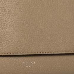 Pre Owned Celine Beige Leather Large Multifunction Flap Wallet