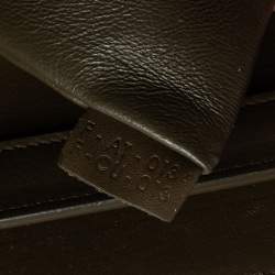 Pre Owned Céline Dark Olive Green Leather Micro Luggage Tote