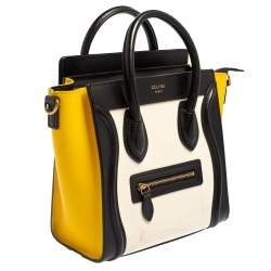 Pre Owned حقيبة يد سيلين نانو لاغدغ سويدي وجلد ثلاثية اللون