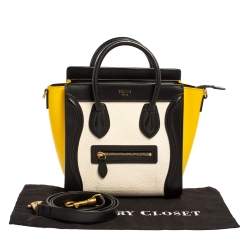 Pre Owned حقيبة يد سيلين نانو لاغدغ سويدي وجلد ثلاثية اللون