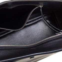 Pre Owned Celine Black/Beige Python and Leather Medium Edge Top Handle Bag