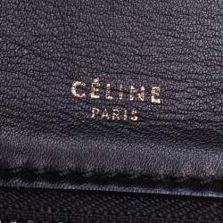 Celine Black/Beige Python and Leather Medium Edge Top Handle Bag