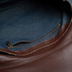 Pre Owned Celine Blue Denim and Leather Macadam Satchel