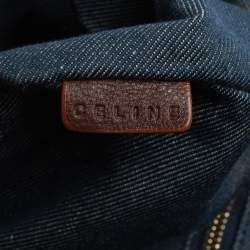 Pre Owned Celine Blue Denim and Leather Macadam Satchel