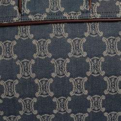 Pre Owned Celine Blue Denim and Leather Macadam Satchel