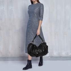 Pre Owned Celine Black Leather Large Bittersweet Hobo