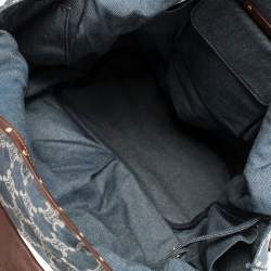 Pre Owned Celine Blue/Brown Macadam Denim and Leather Bittersweet Hobo