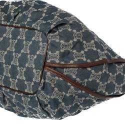 Pre Owned Celine Blue/Brown Macadam Denim and Leather Bittersweet Hobo